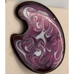 Unique handmade Painter's palette pin in purple One of a kind 1.25"